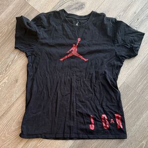 Jordan Black T-Shirt with Red Jumpman Logo